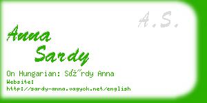 anna sardy business card